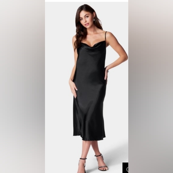 Banana Republic Dresses & Skirts - Banana Republic Satin Black Midi Dress